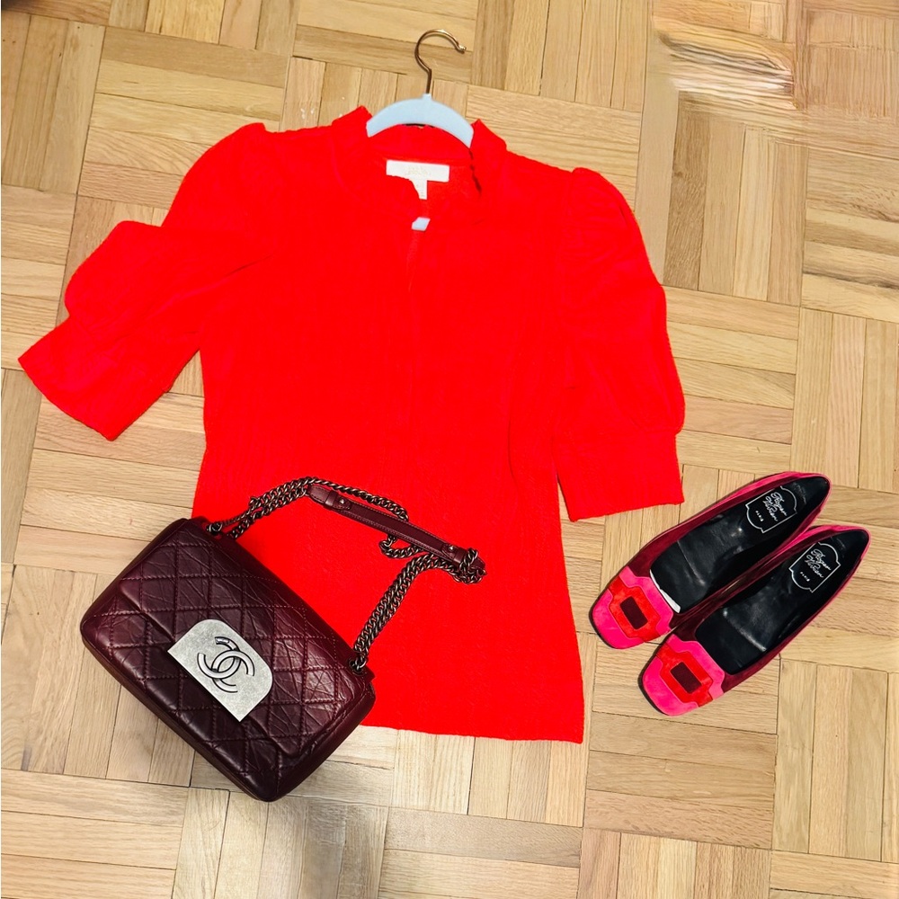 Lilly Pulitzer Vibrant Red Puff Sleeve Tunic